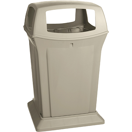 Rubbermaid<span class='rtm'>®</span> Ranger<span class='rtm'>®</span> Trash Can - 45 Gallon, 4-Way, Beige